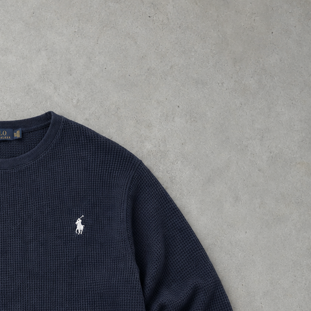 Polo Ralph Lauren Sweater Marineblau Rare (XL) Stitched Logo