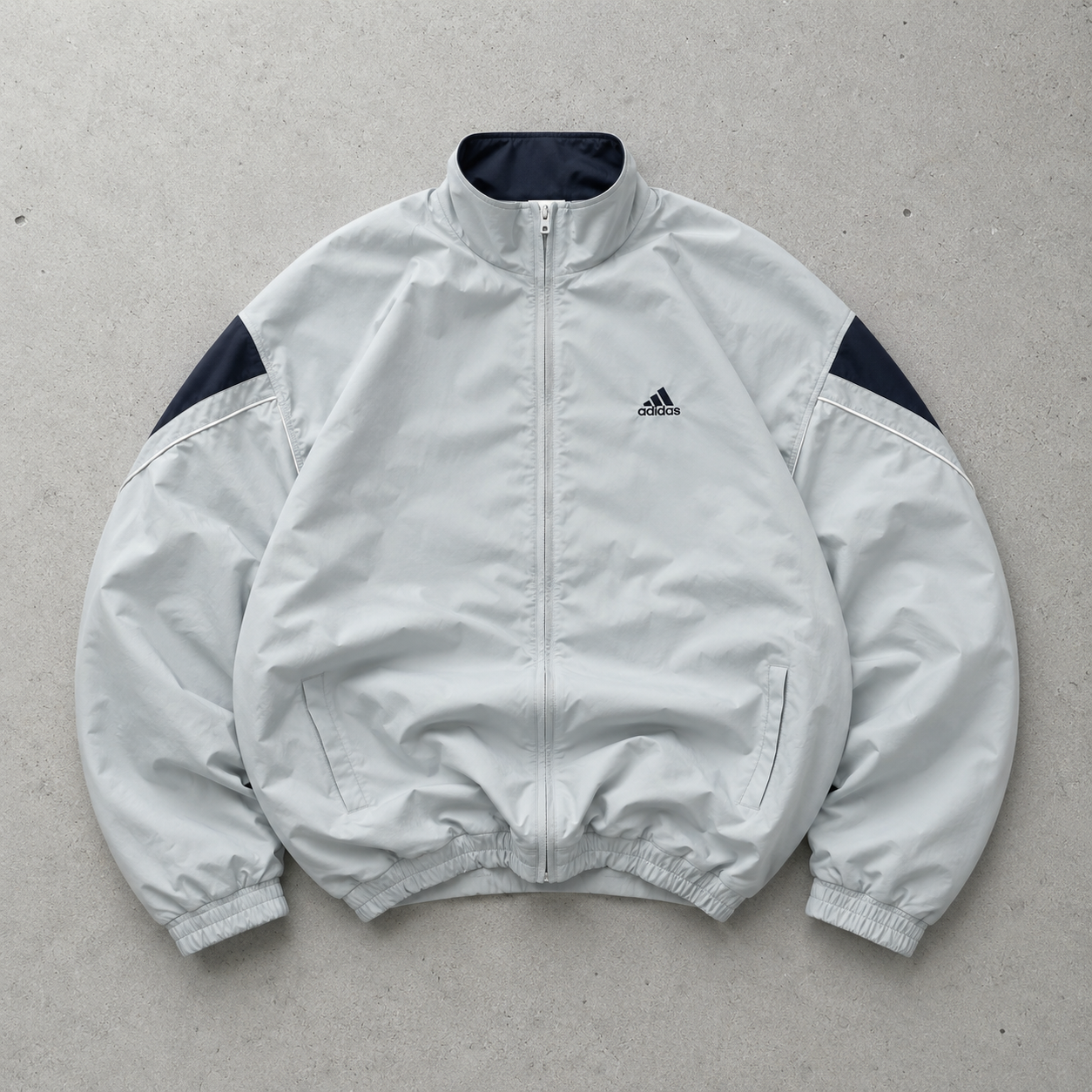 France Football Y2K Adidas Windbreaker Schwarz, Grau Limited (XL) Stitched Logo