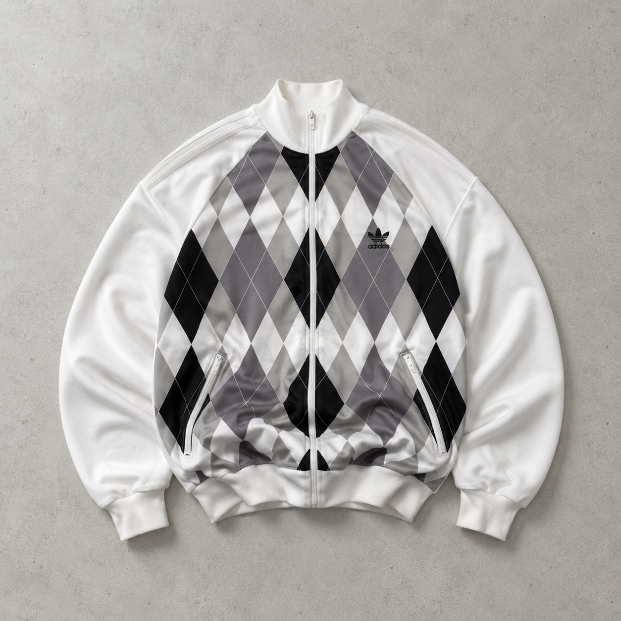 Adidas Track Jacket Weiß, Grau Limited (XL) Stitched Logo