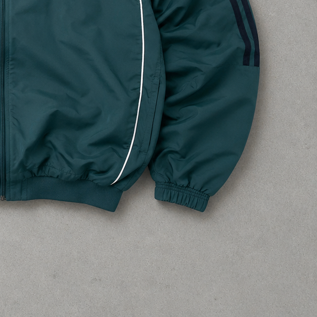 Y2K Adidas Track Jacket Marineblau Rare Stitched Logo (Size L)