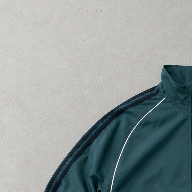 Y2K Adidas Track Jacket Marineblau Rare Stitched Logo (Size L)