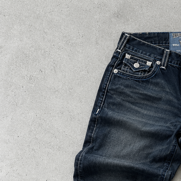 Y2K True Religion Straight Leg Jeans Blue Rare (W36 | DE 52)