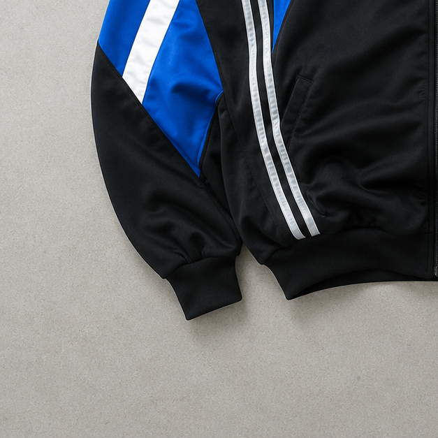 Y2K Adidas Sweater Schwarz, Blau Limited (XL) Stitched Logo