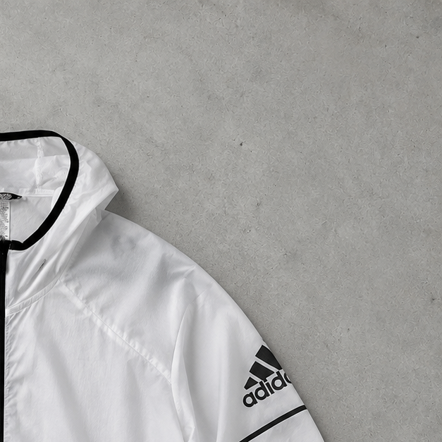 Adidas Regenjacke Weiß / Schwarz Selten (L)