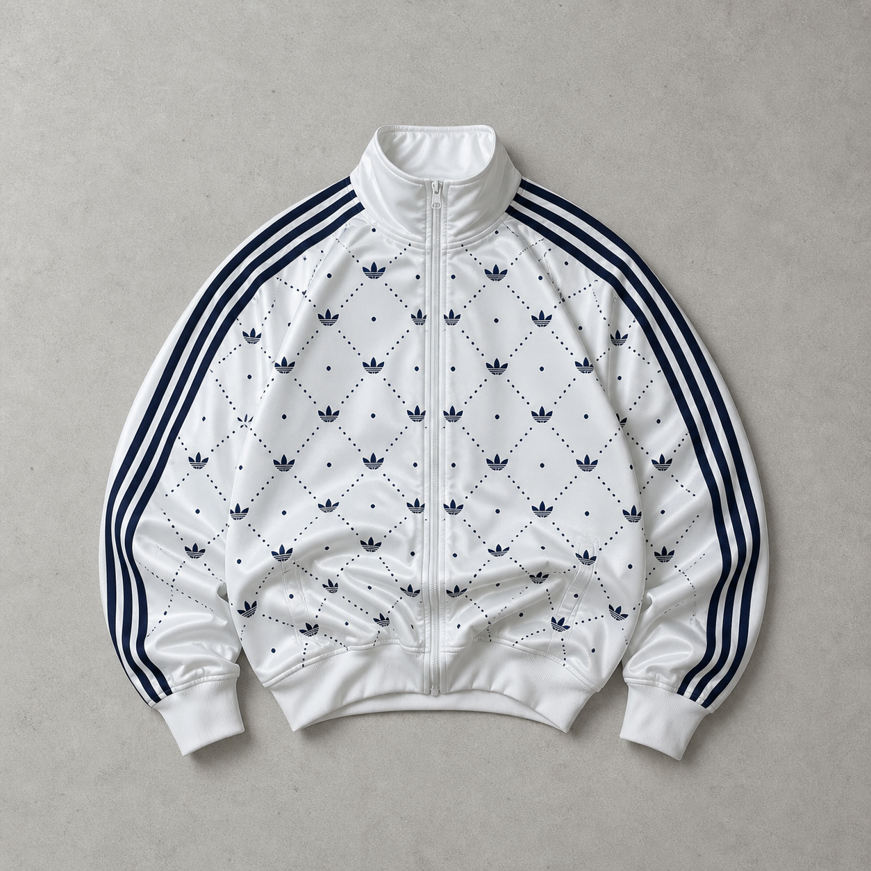 France Football Y2K Adidas Vest Weiß, Marineblau Rare (XL) Stitched Logo