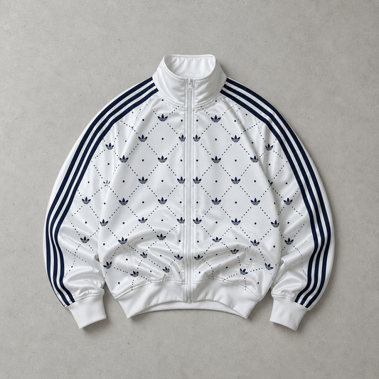 France Football Y2K Adidas Vest Weiß, Marineblau Rare (XL) Stitched Logo