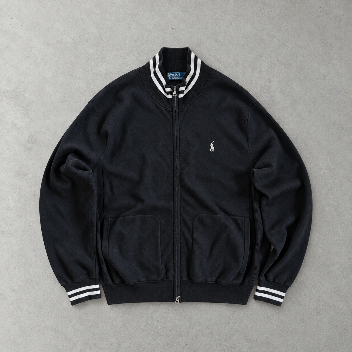 Ralph Lauren Track Jacket Schwarz Rare (XL) Stitched Logo