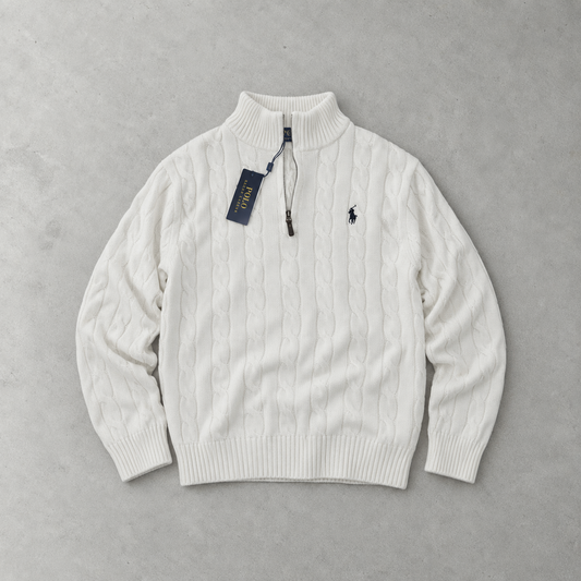 Ralph Lauren Sweater Weiß Stitched Logo Rare (L)