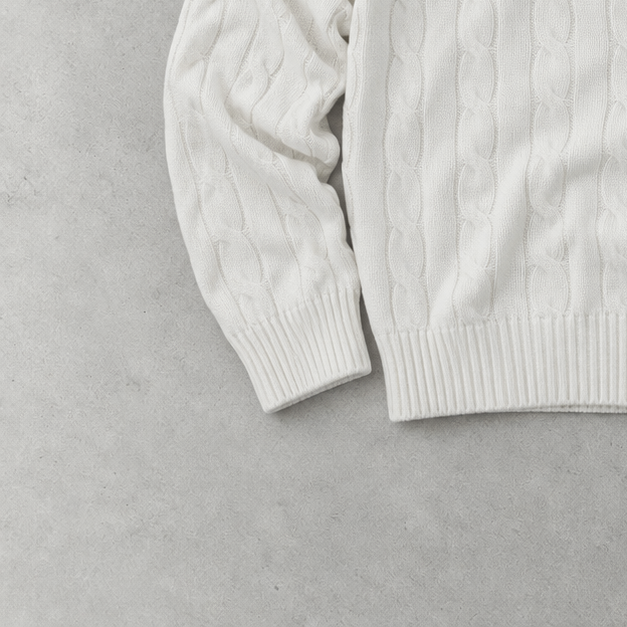 Ralph Lauren Sweater Weiß Stitched Logo Rare (L)