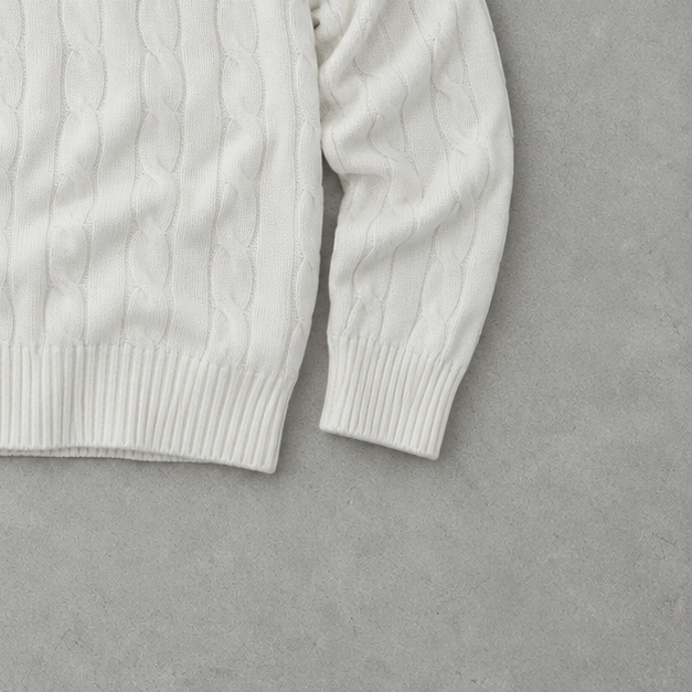 Ralph Lauren Sweater Weiß Stitched Logo Rare (L)