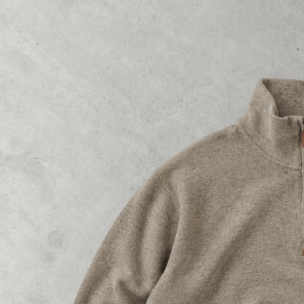 Ralph Lauren Half-Zip Sweater Grau, Beige Rare (XXL) Stitched Logo