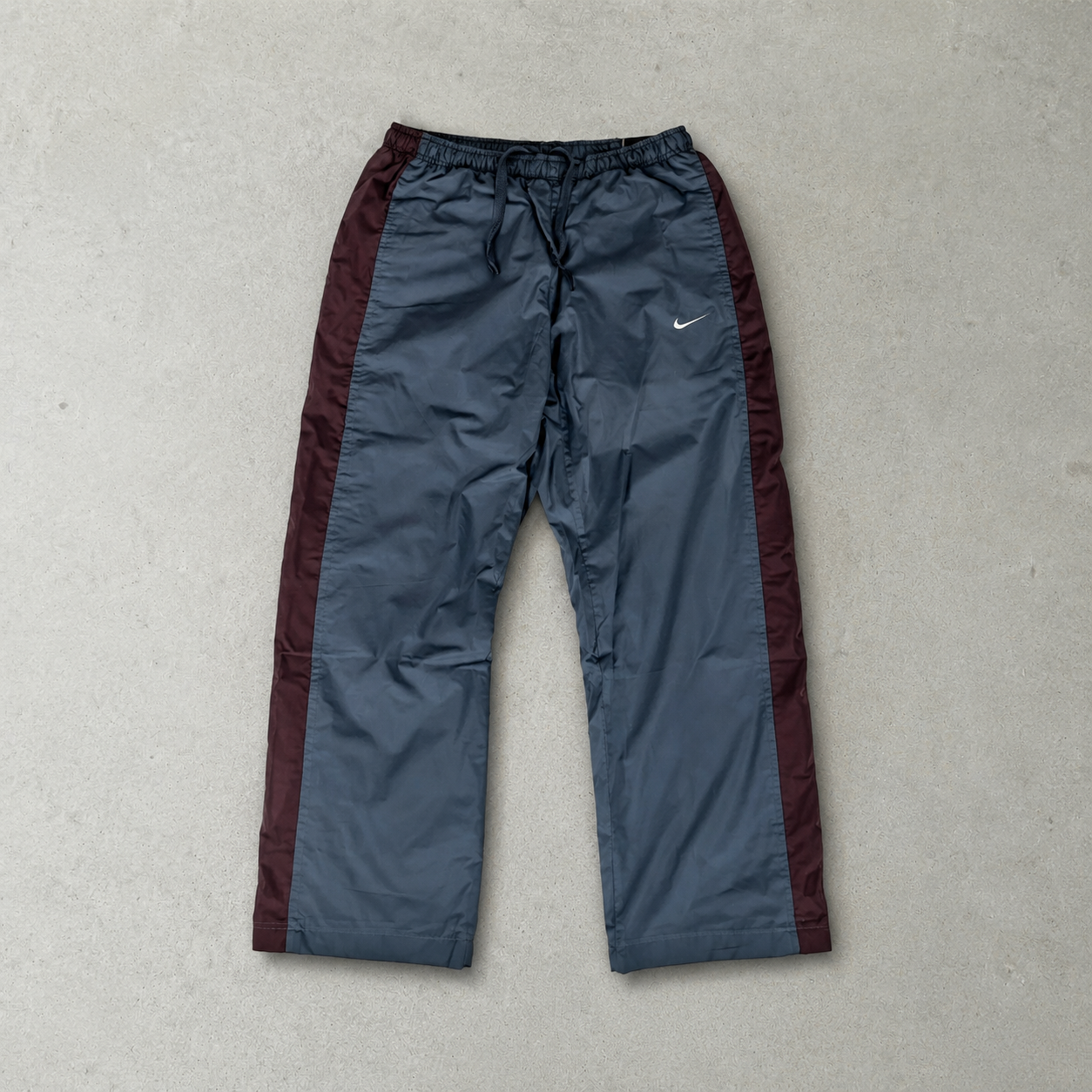 Y2K 2000 Nike Track Pants Burgunderrot, Grau Limited Stitched Logo (S)