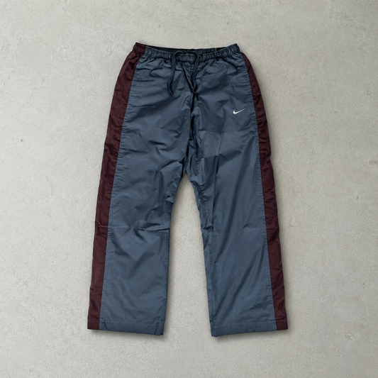 Y2K 2000 Nike Track Pants Burgunderrot, Grau Limited Stitched Logo (S)