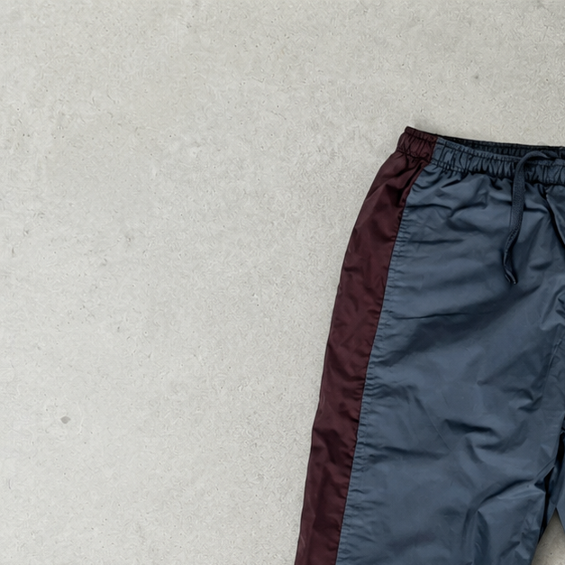 Y2K 2000 Nike Track Pants Burgunderrot, Grau Limited Stitched Logo (S)