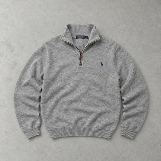 Ralph Lauren Sweater Grau Stitched Logo Rare (M)