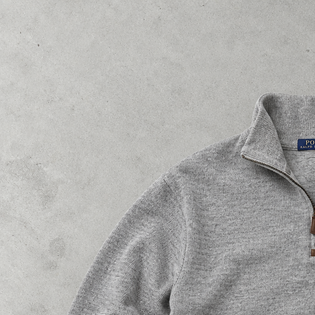 Ralph Lauren Sweater Grau Stitched Logo Rare (M)