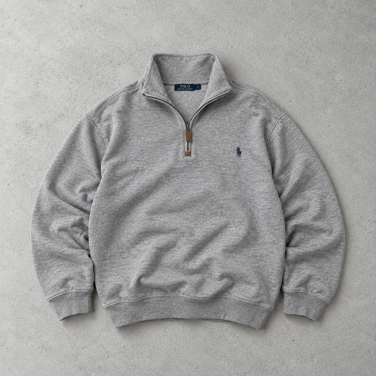 Ralph Lauren Sweater Grau Stitched Logo Rare (M)