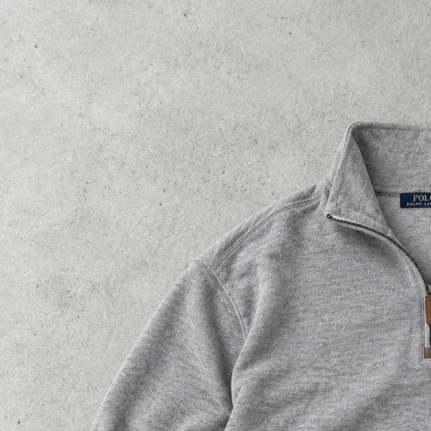 Ralph Lauren Sweater Grau Stitched Logo Rare (M)
