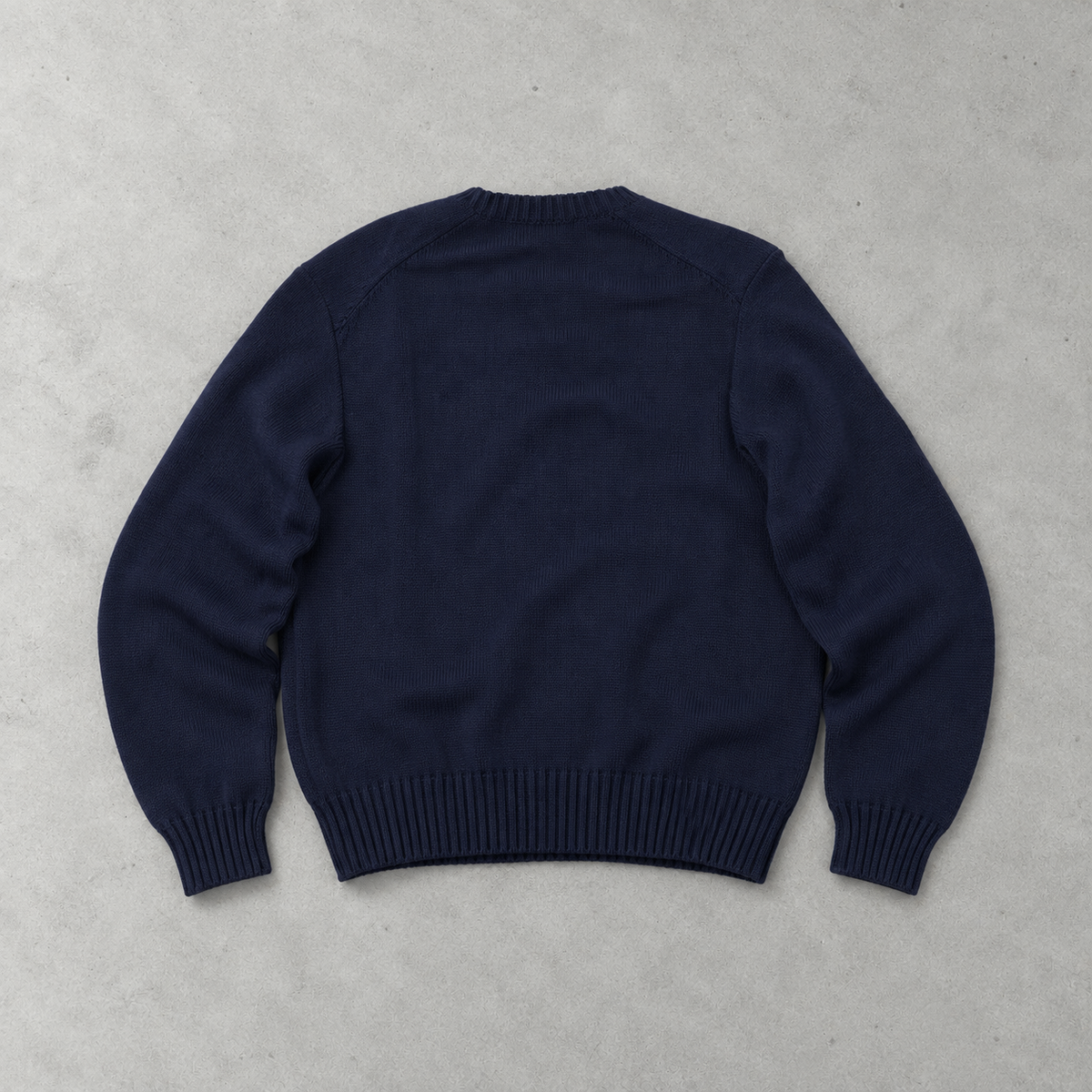 Ralph Lauren Crewneck Sweater Marineblau Rare (L) Stitched Logo