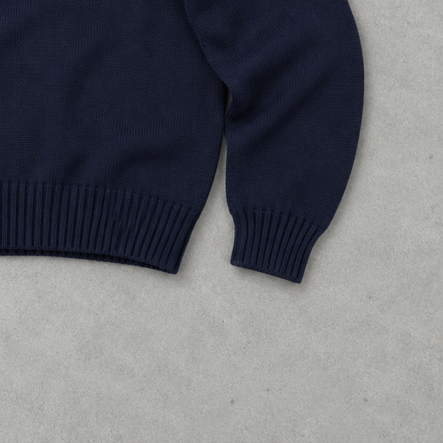 Ralph Lauren Crewneck Sweater Marineblau Rare (L) Stitched Logo