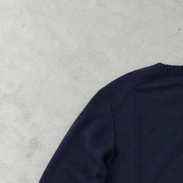 Ralph Lauren Crewneck Sweater Marineblau Rare (L) Stitched Logo