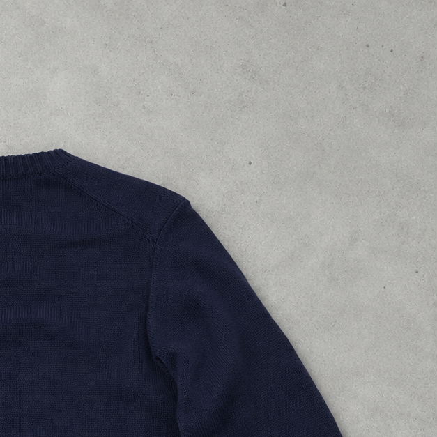 Ralph Lauren Crewneck Sweater Marineblau Rare (L) Stitched Logo