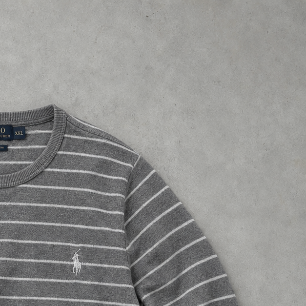 Polo Ralph Lauren Sweater Grau, Weiß Rare (XXL) Stitched Logo