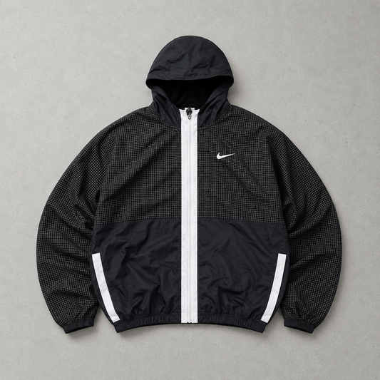 Y2K Nike Windbreaker Schwarz, Weiß Limited (S)