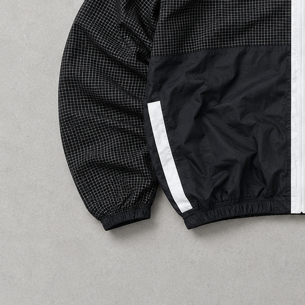 Y2K Nike Windbreaker Schwarz, Weiß Limited (S)