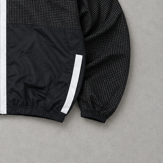 Y2K Nike Windbreaker Schwarz, Weiß Limited (S)