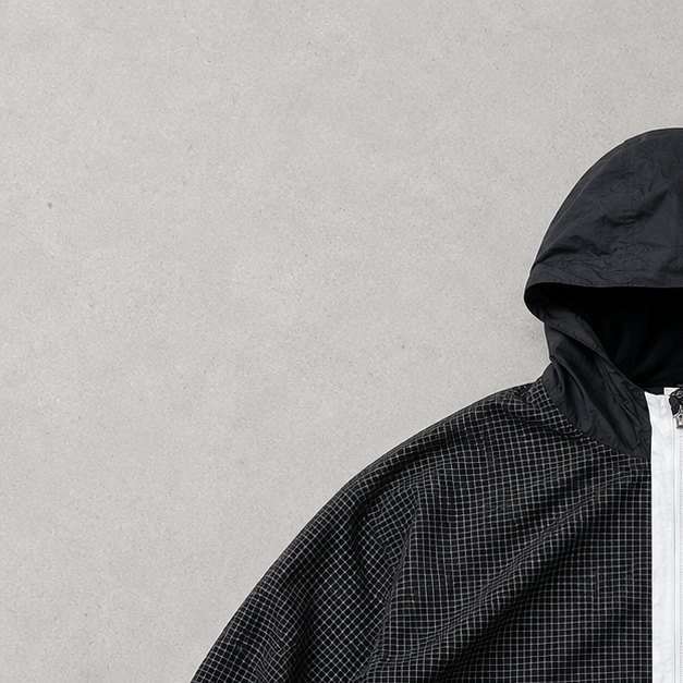 Y2K Nike Windbreaker Schwarz, Weiß Limited (S)