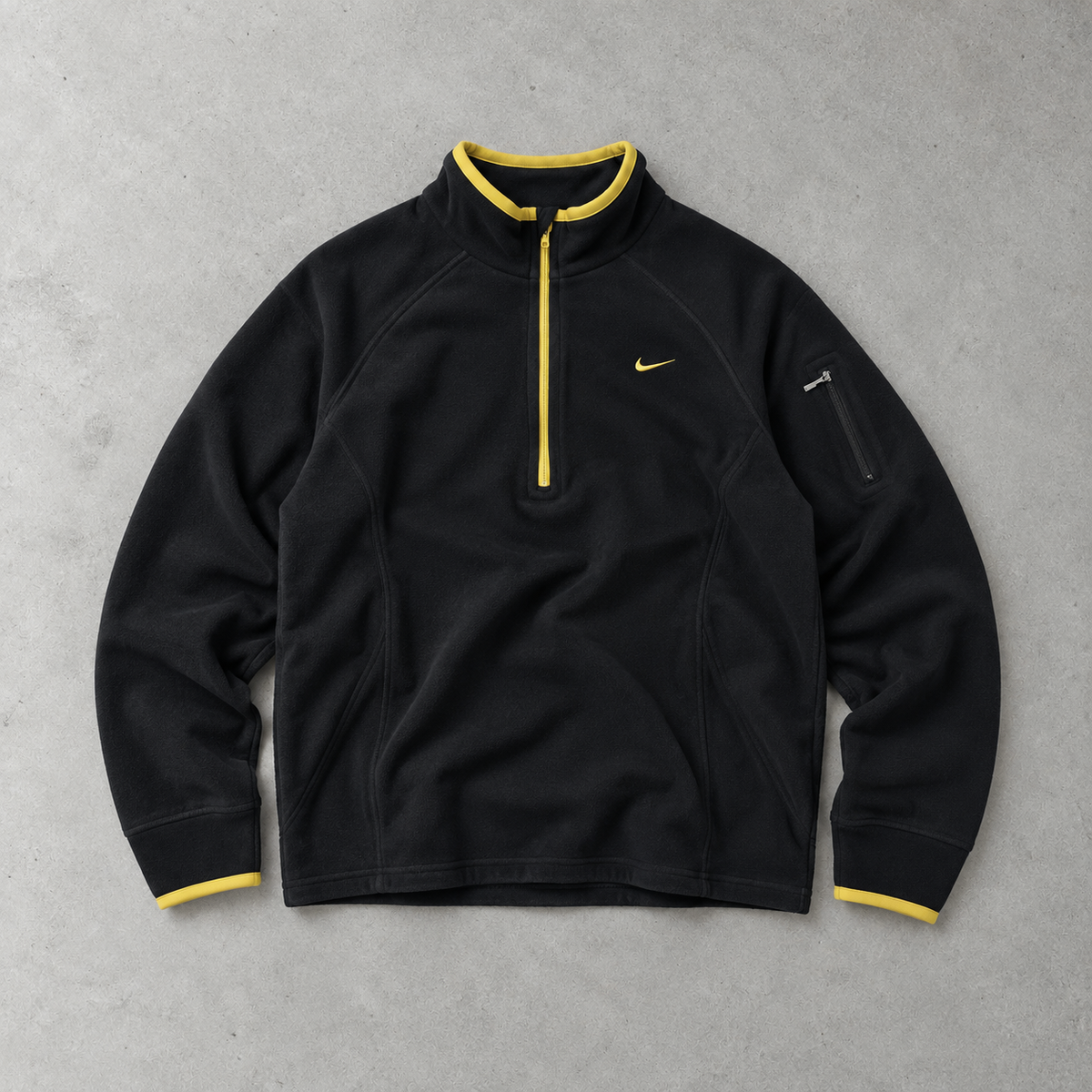 Nike Fleece Jacket Schwarz, Gelb Rare Stitched Logo (S)