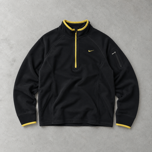Nike Fleece Jacket Schwarz, Gelb Rare Stitched Logo (S)