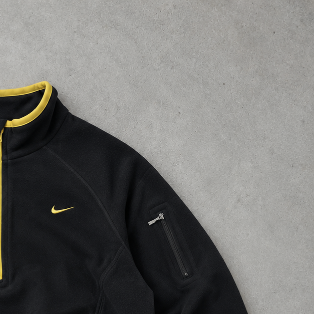 Nike Fleece Jacket Schwarz, Gelb Rare Stitched Logo (S)