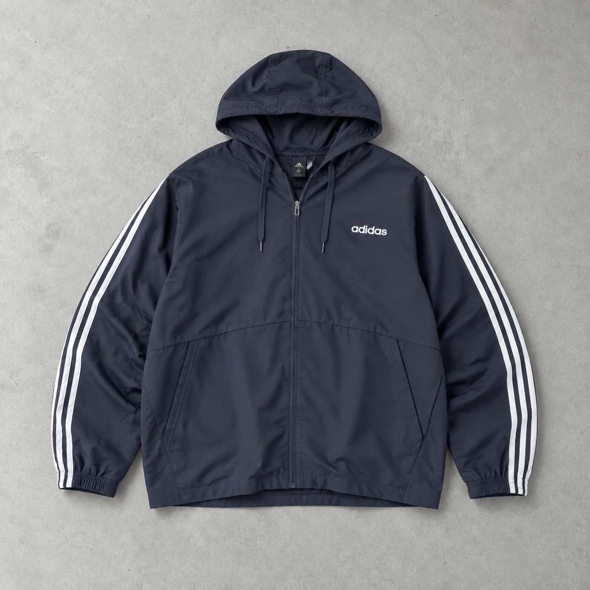 Veste de pluie Adidas bleu marine / blanc rare (XL)