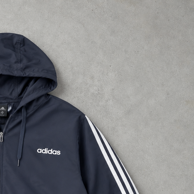 Veste de pluie Adidas bleu marine / blanc rare (XL)