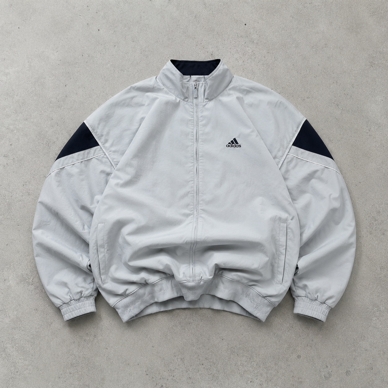 France Football Y2K Adidas Windbreaker Schwarz, Grau Limited (XL) Stitched Logo