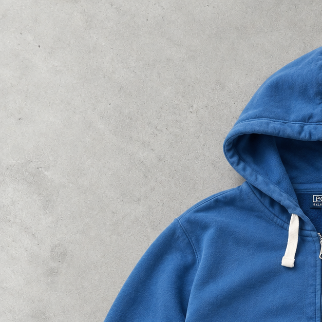 Polo Ralph Lauren Hoodie Blau Rare (L) Stitched Logo