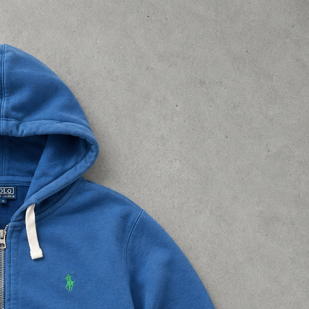 Polo Ralph Lauren Hoodie Blau Rare (L) Stitched Logo
