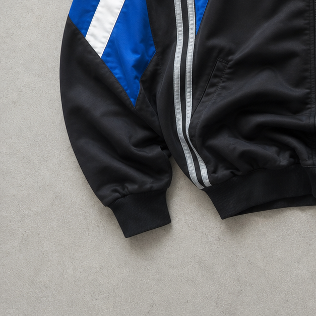 Y2K Adidas Sweater Schwarz, Blau Rare (XL) Stitched Logo