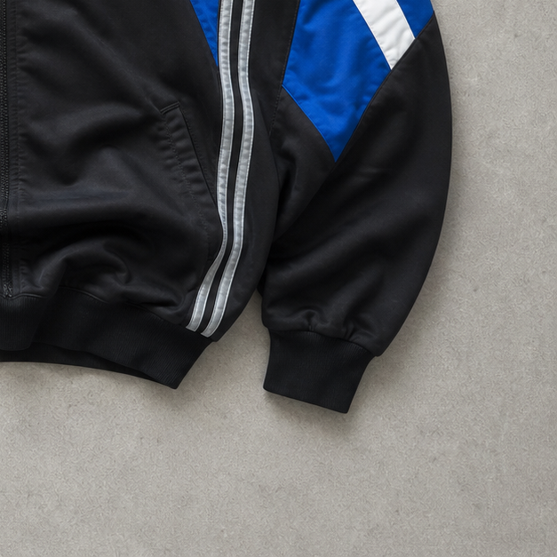 Y2K Adidas Sweater Schwarz, Blau Rare (XL) Stitched Logo