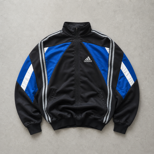 Y2K Adidas Sweater Schwarz, Blau Rare (XL) Stitched Logo
