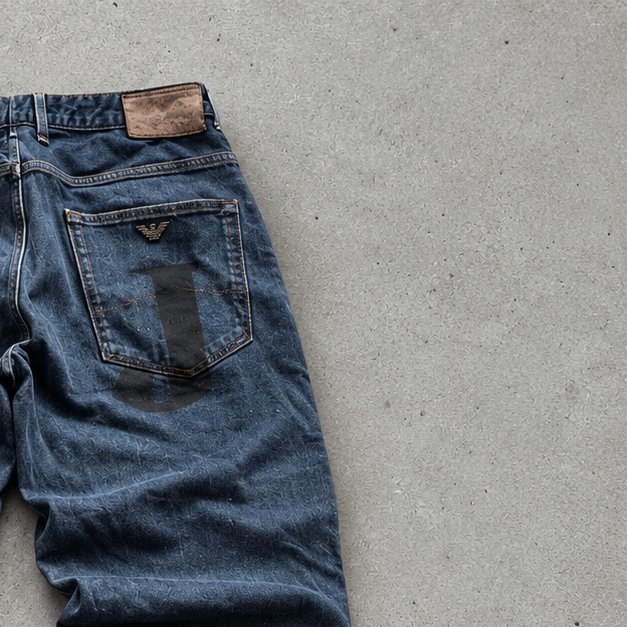 Y2K Armani Jeans Straight Leg Jeans Navy Rare (L)