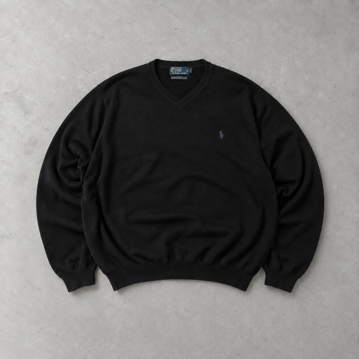 Y2K Ralph Lauren Sweater Schwarz Rare (L)