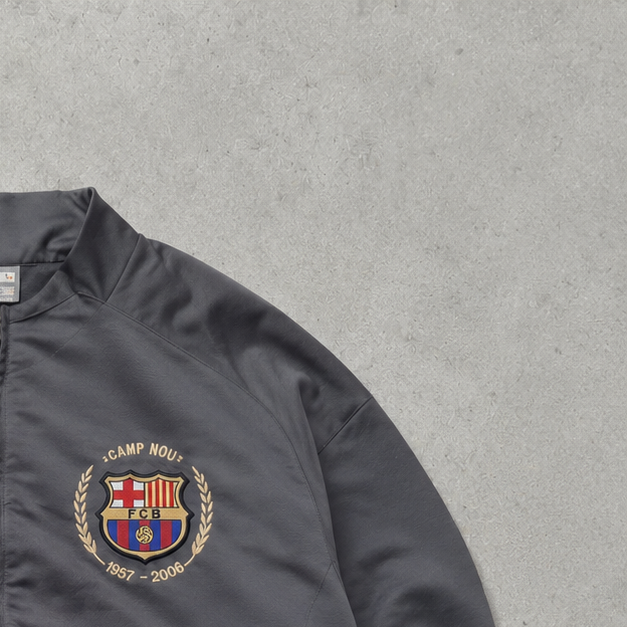 FC Barcelona Y2K Vintage Nike Windbreaker Grey Rare (L)