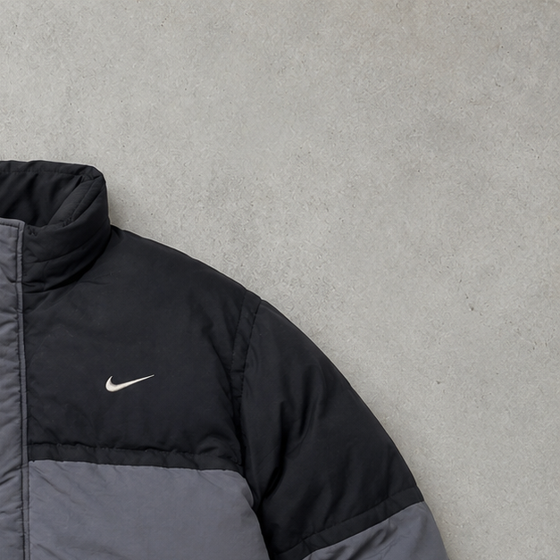 90s Nike Puffer Jacket Schwarz, Grau Limited (Size M)