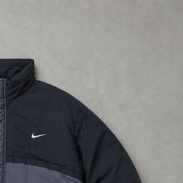 90s Nike Puffer Jacket Schwarz, Grau Limited (Size M)