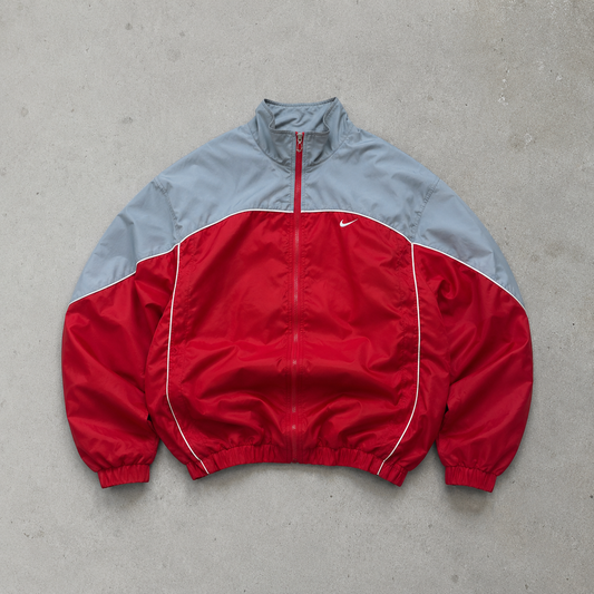 00s Vintage Nike Track Jacket Red, Grey Rare (L)