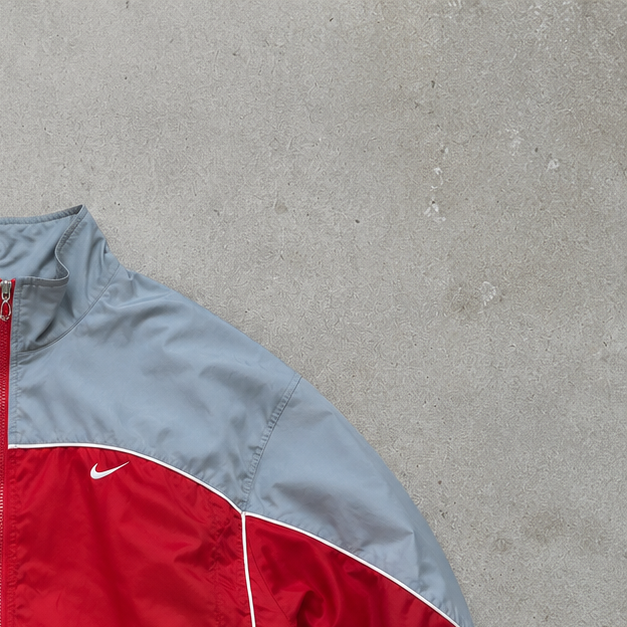 00s Vintage Nike Track Jacket Red, Grey Rare (L)