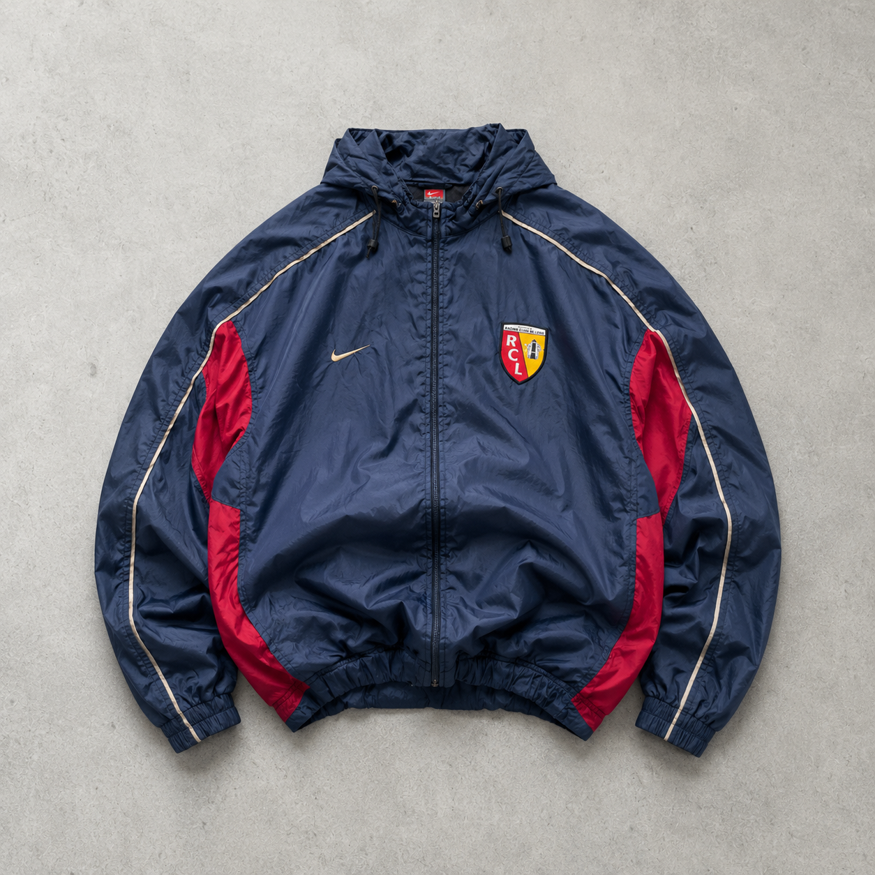 Nike Windbreaker Rot, Marineblau Rare (XL) Stitched Logo